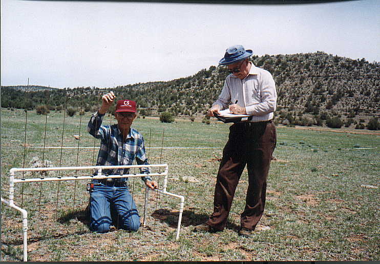 Sampling Vegitation and Ground Cover with 10-Point Frame, Spring 1997