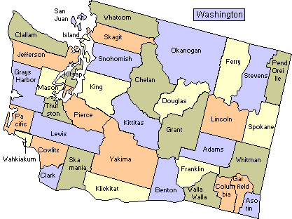 Washington Map of Counties