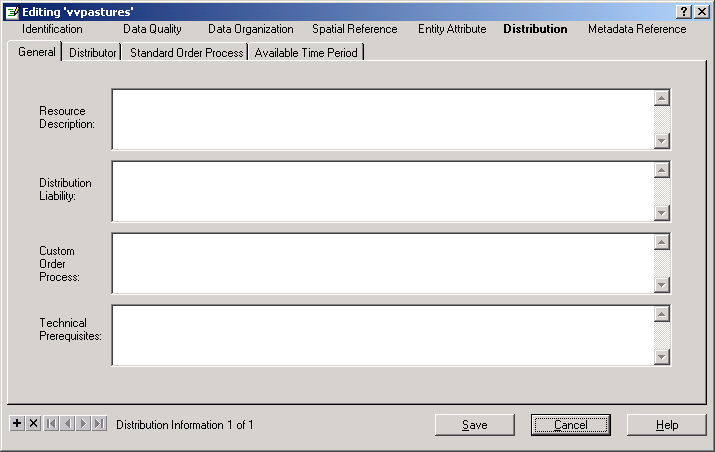 Options available in the "Distribution" section.