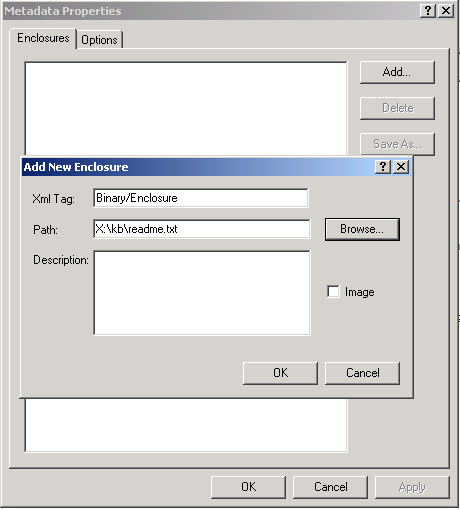 Enclosing files with the metadata.