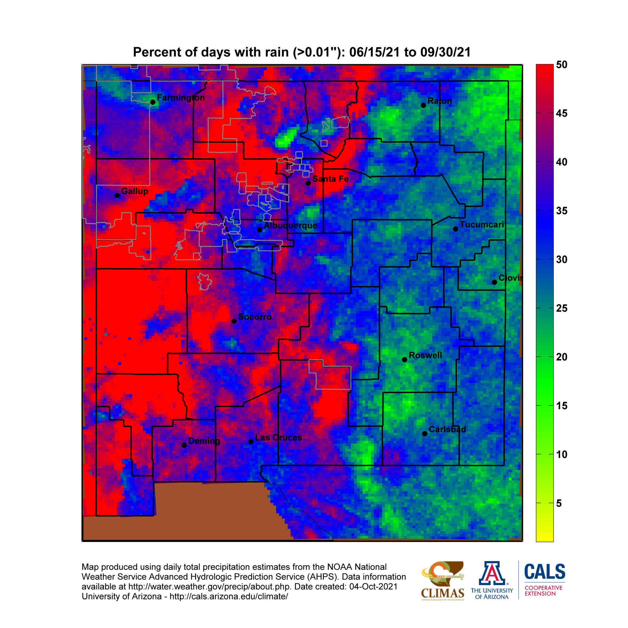 New Mexico Monsoon Season Precipitation Maps
