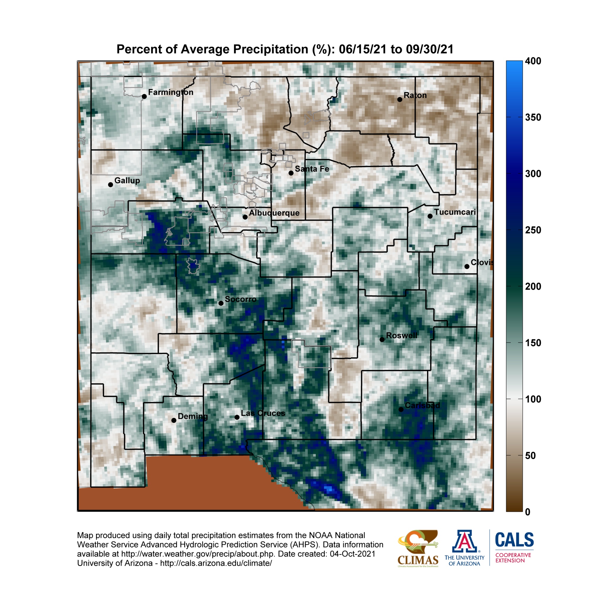New Mexico Monsoon Season Precipitation Maps
