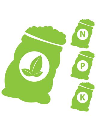 fertilizer icon green bag with leaf (shutterstock:151263677 (C) DelMosz)