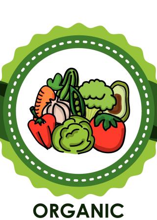 vegetables urrounde by circle with organic beneath (CanStockPhoto:27093295 (C) yupiramos)