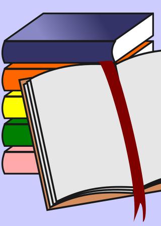 stack of books with open notebook (PixabayCC0:36966 / Nemo)