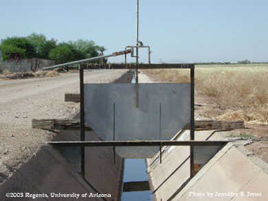 Irrigation check gate in Maricopa, Arizona
