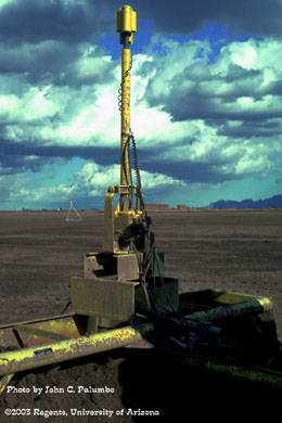 Laser plane used to level fields for basin irrigation in Yuma