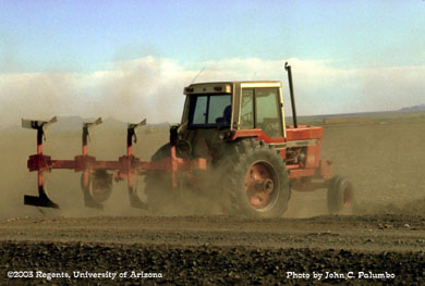 Deep plowing operation for field prep prior to lettuce planting