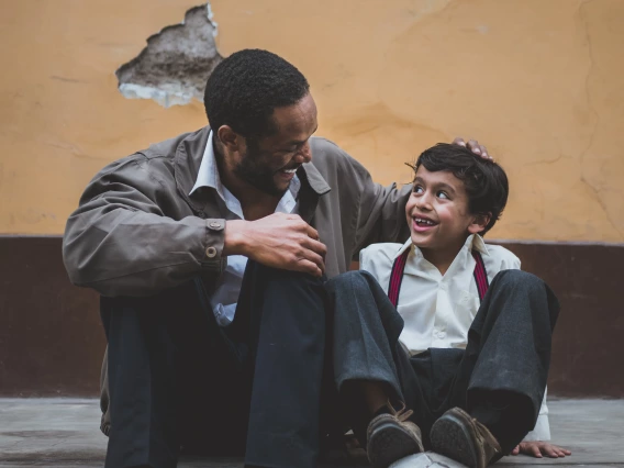 parent sitting with kid