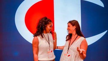 Gina D'Onofrio and Lailaa McClendon, University of Arizona fashion students, Norton School of Human Ecology, NYFW