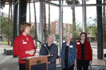 Melinda Burke giving an award to the Council