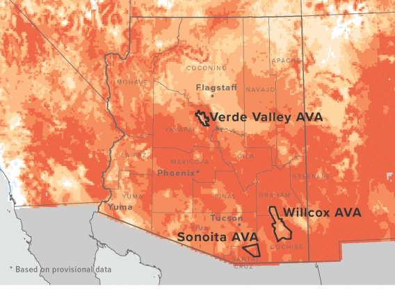 temperature map for Arizona