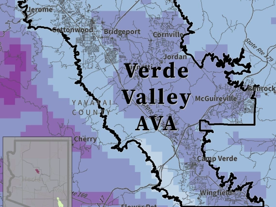 Last Spring Freeze map for Verde Valley AVA