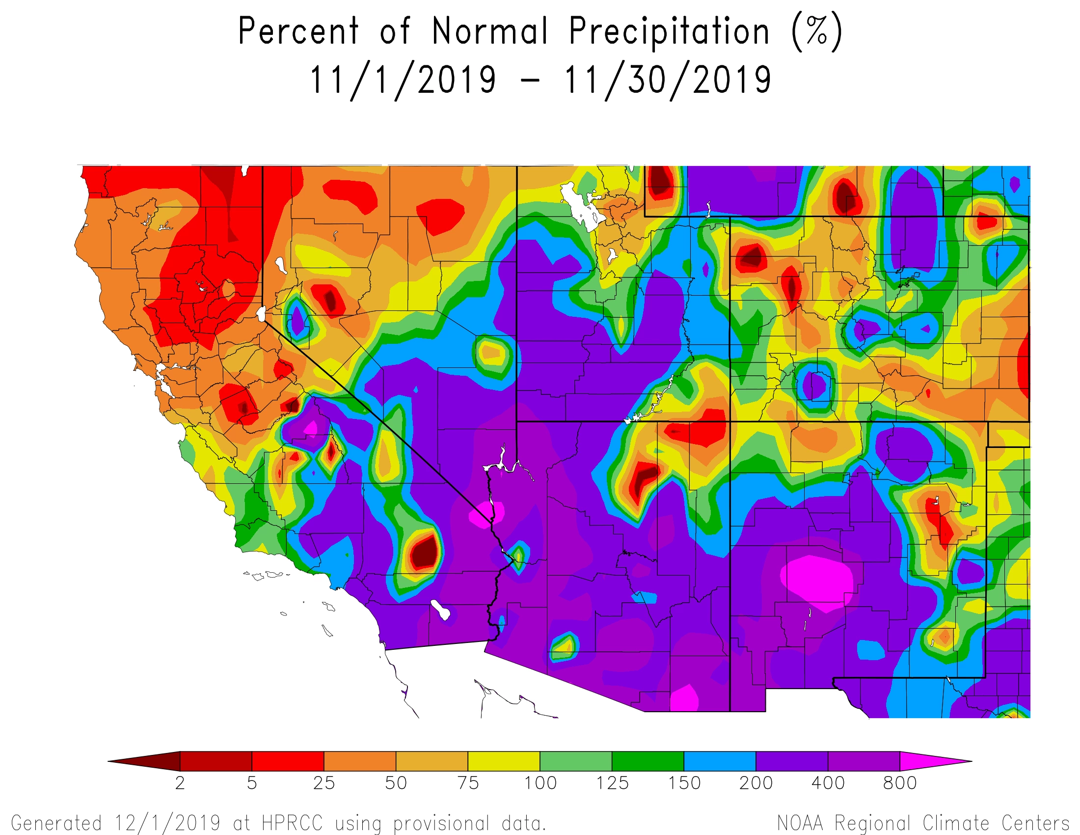 2019 November precipitation map