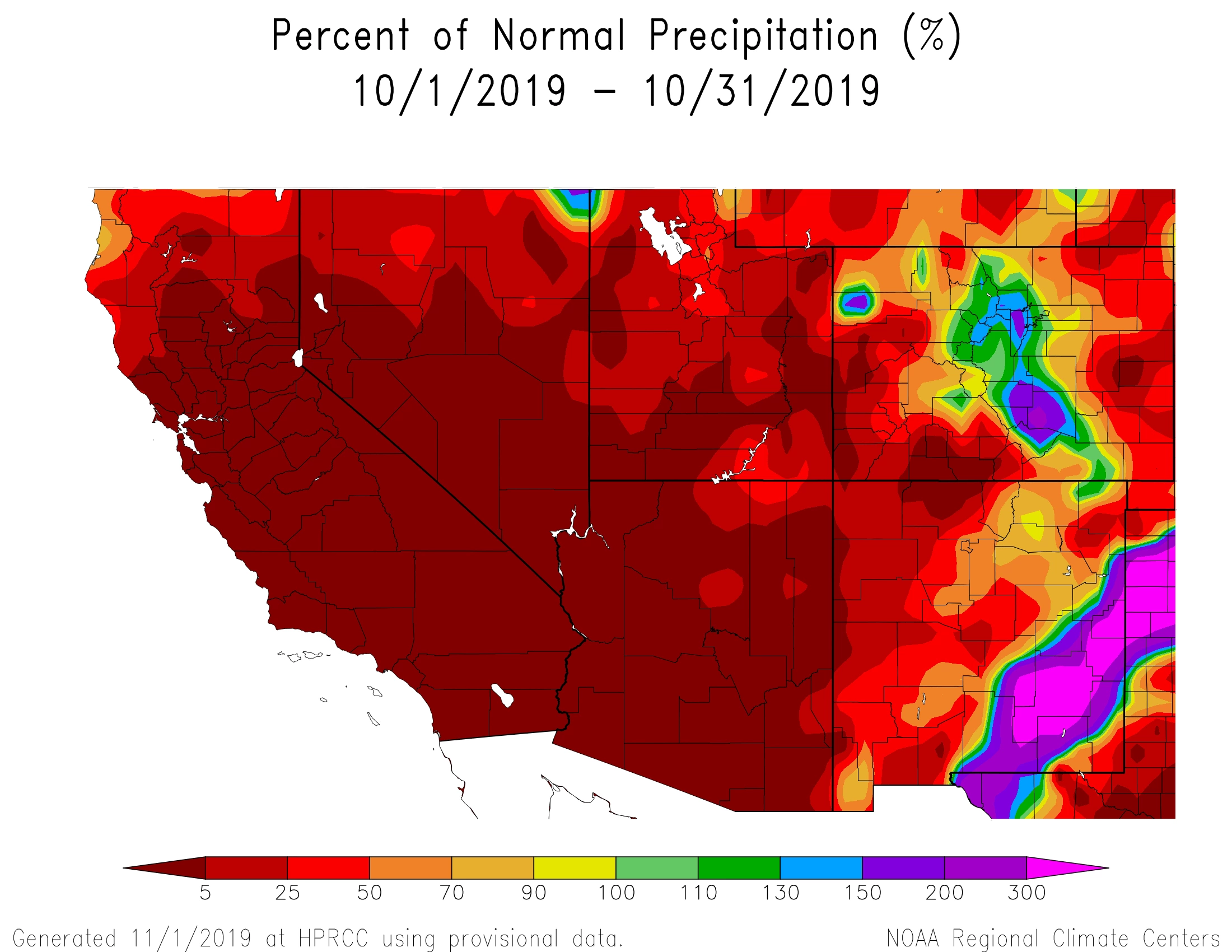 2019 October precipitation map