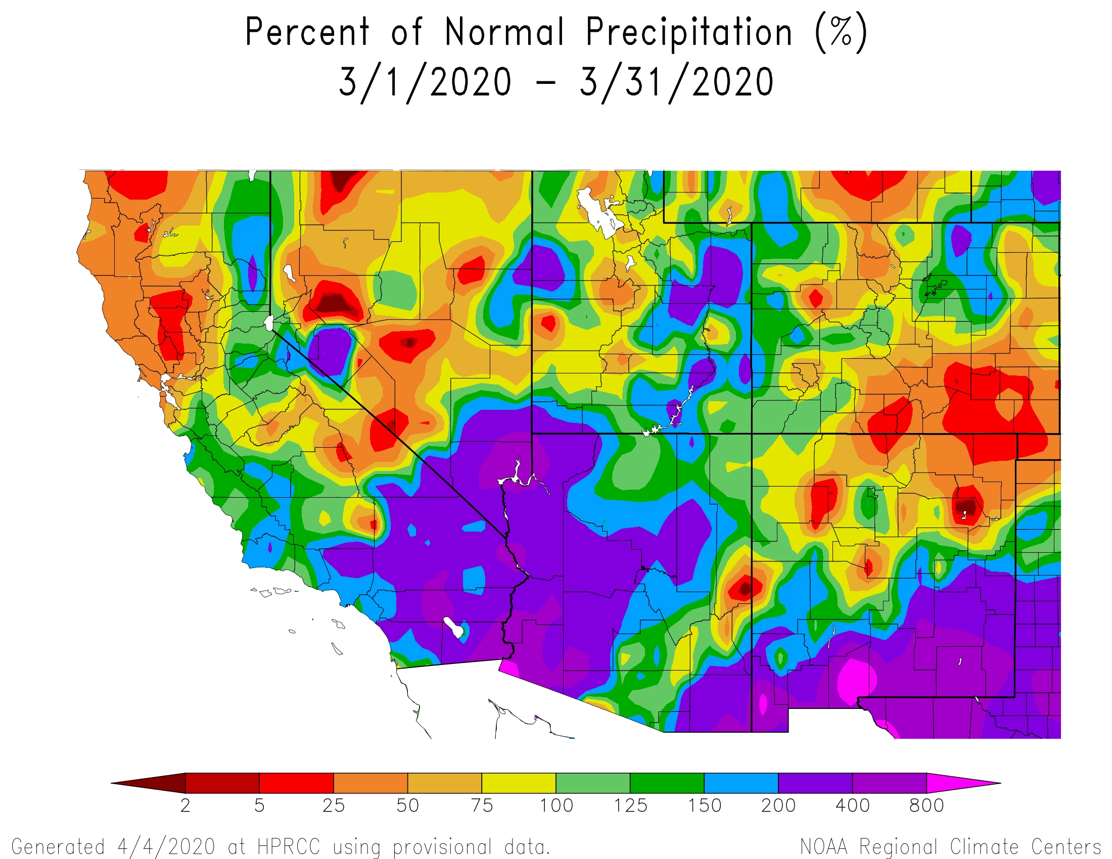 2020 March precipitation map