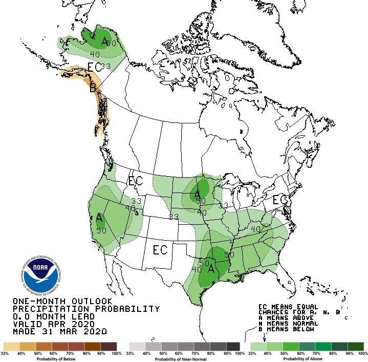 2020 April precipitation outlook map