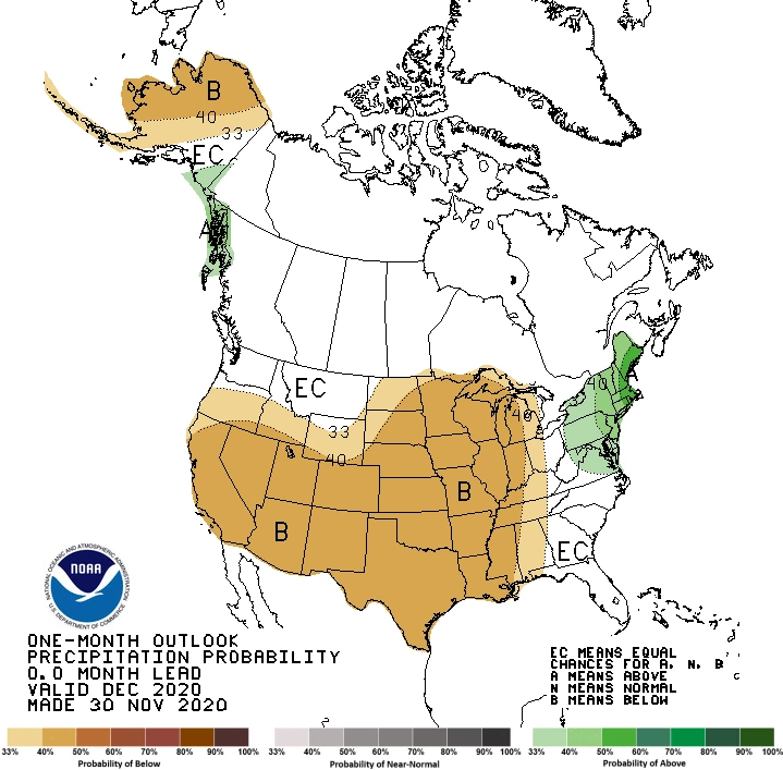 2020 December precipitation outlook map