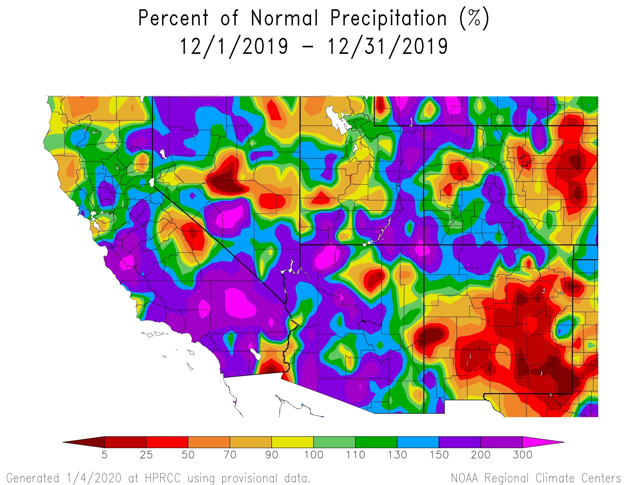 2019 December precipitation map