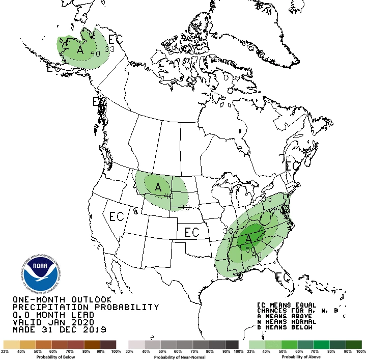 2020 January precipitation outlook map