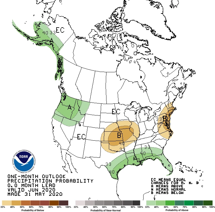 2020 June precipitation outlook map