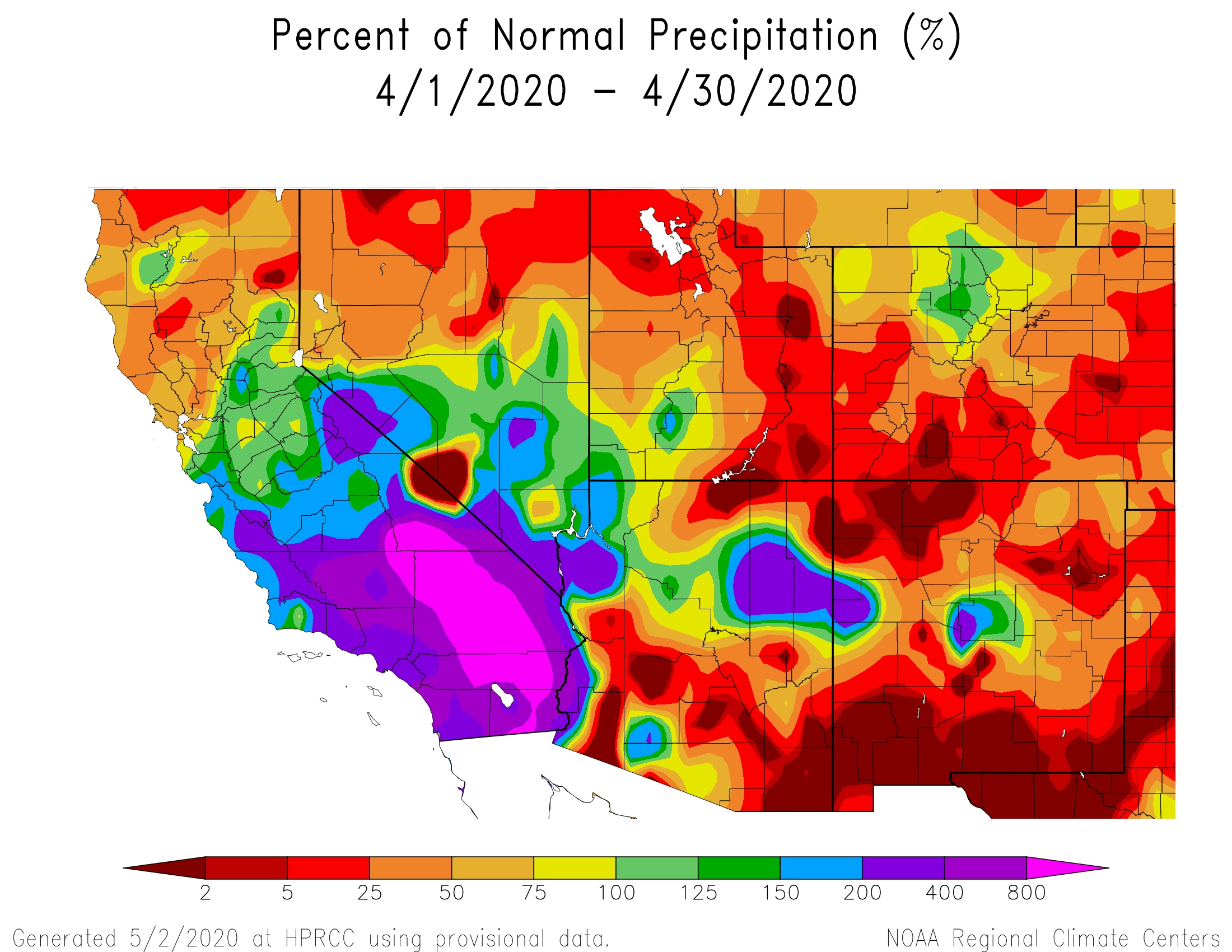 2020 April precipitation map