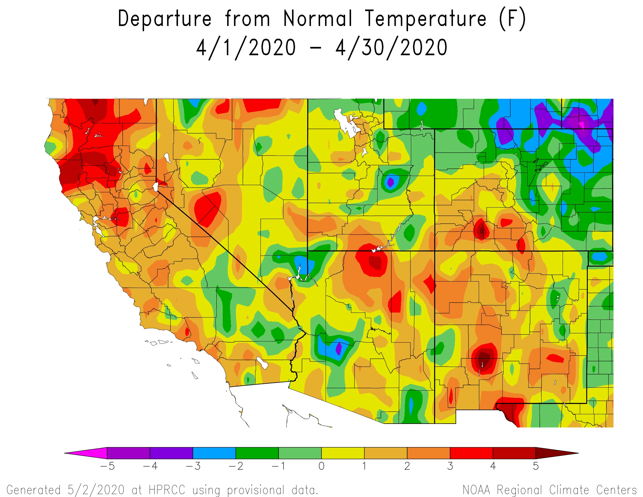 2020 April temperature map