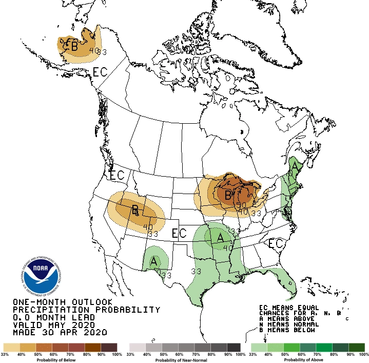 2020 May precipitation outlook map