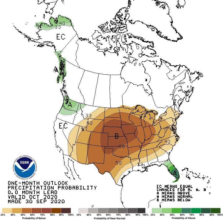 2020 October precipitation outlook map