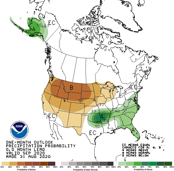 2020 September precipitation outlook map