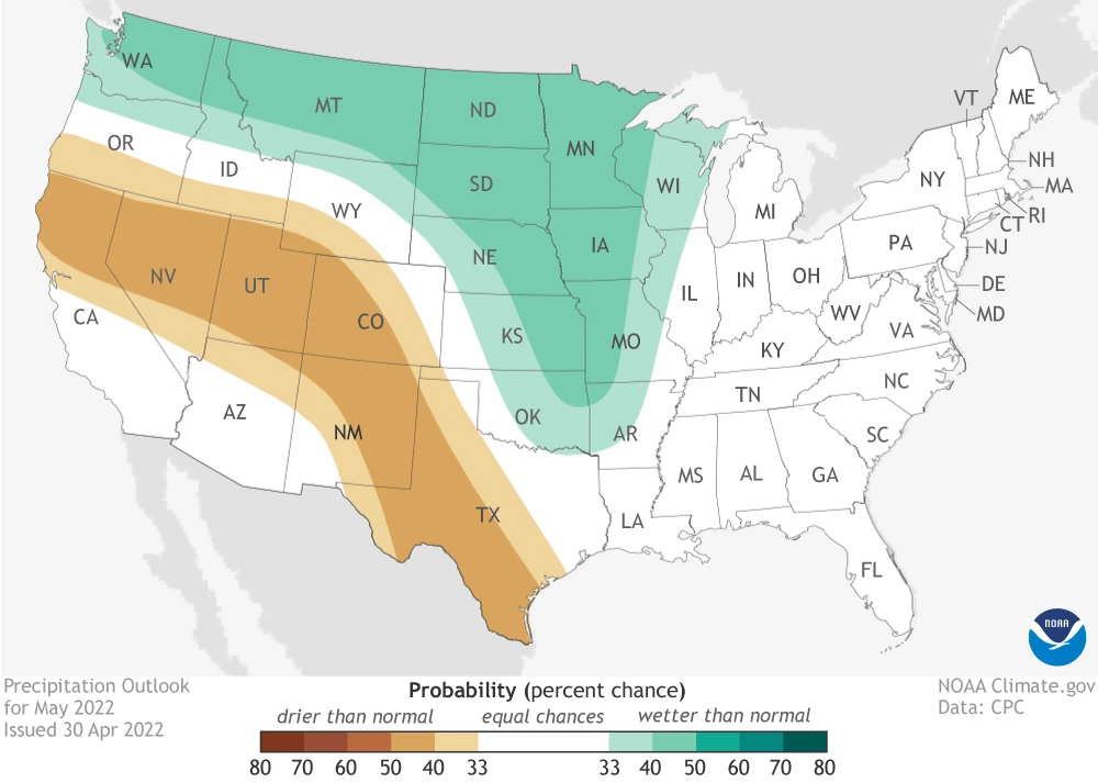 2022 May precipitation outlook map