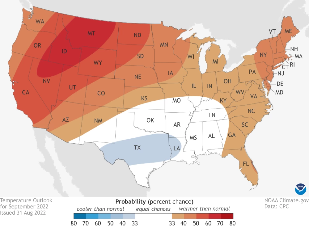 2022 September precipitation outlook map