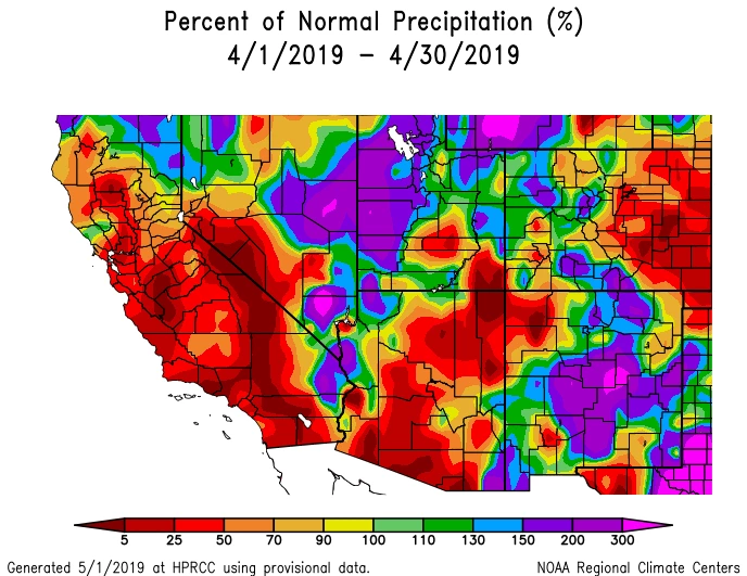 2019 April precipitation map