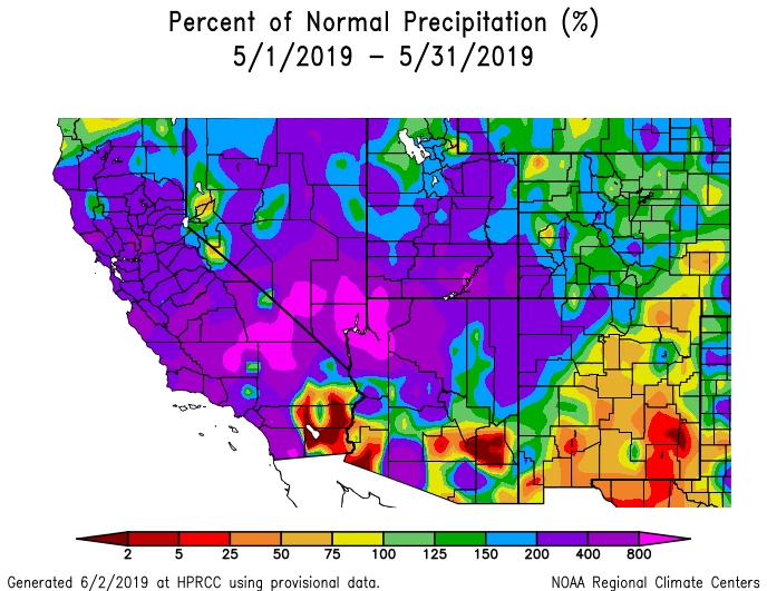 2019 May precipitation map