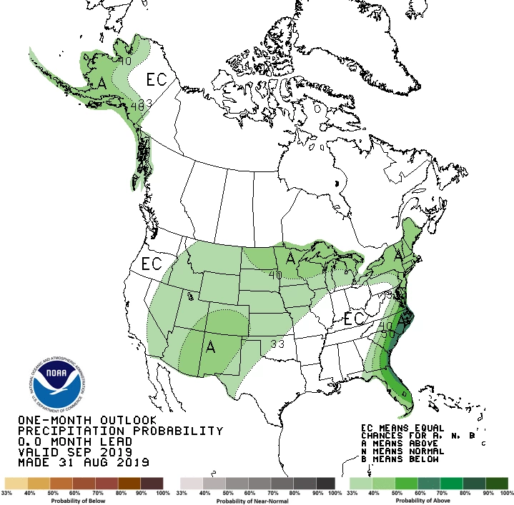 2019 September precipitation outlook map