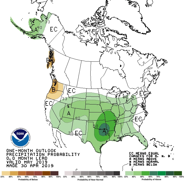 2019 May precipitation outlook map