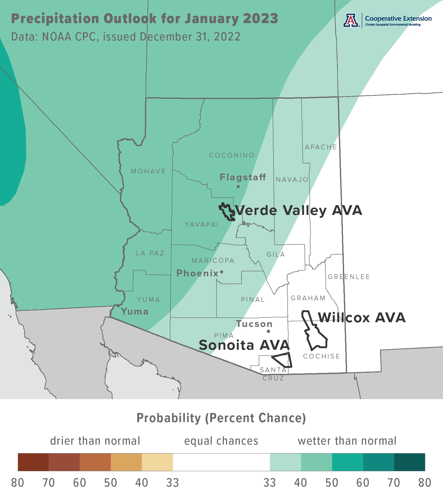 January 2023 precipitation outlook map