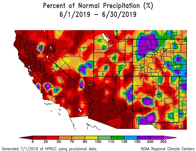 2019 June precipitation map