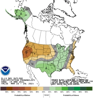 late March precipitation outlook map