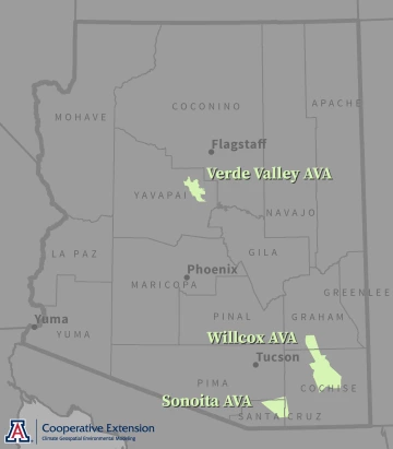 Arizona AVAs location map