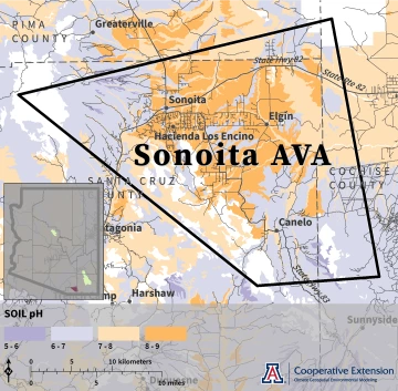 map of soil pH for Sonoita AVA