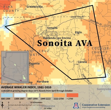 Winkler Index map for Sonoita AVA