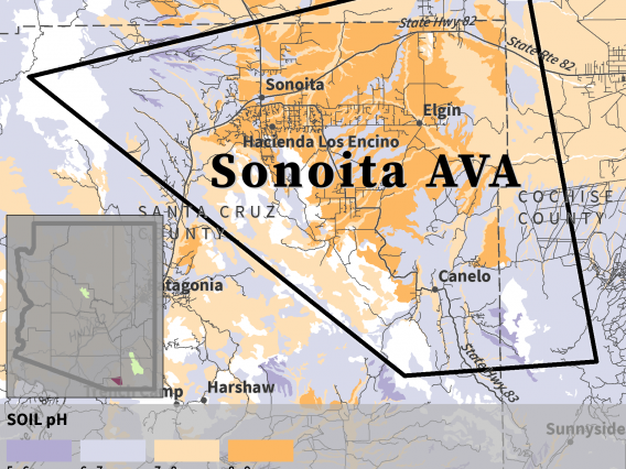 map of soil pH for Sonoita AVA