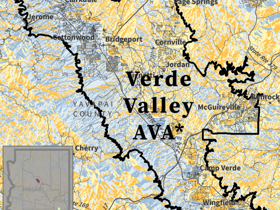 Aspect map for proposed Verde Valley AVA