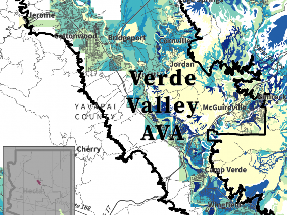 map of available water storage for Verde Valley AVA