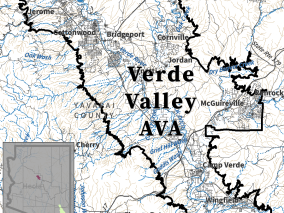 Surface water map for Verde Valley AVA