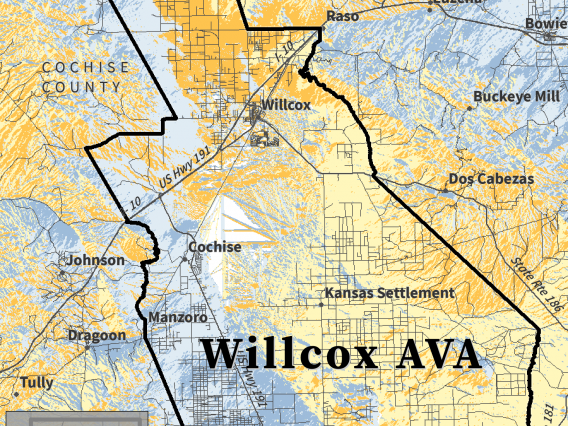 Aspect map for Willcox AVA