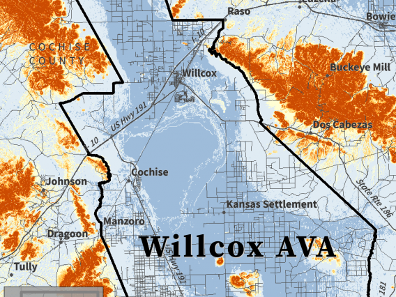 Slope map for Willcox AVA