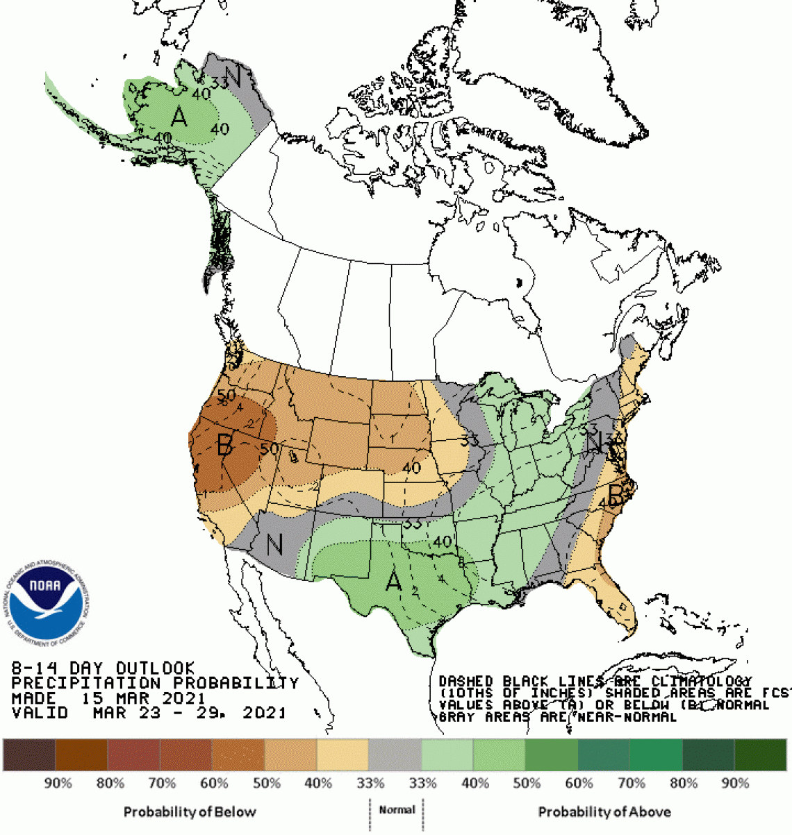 late March precipitation outlook map