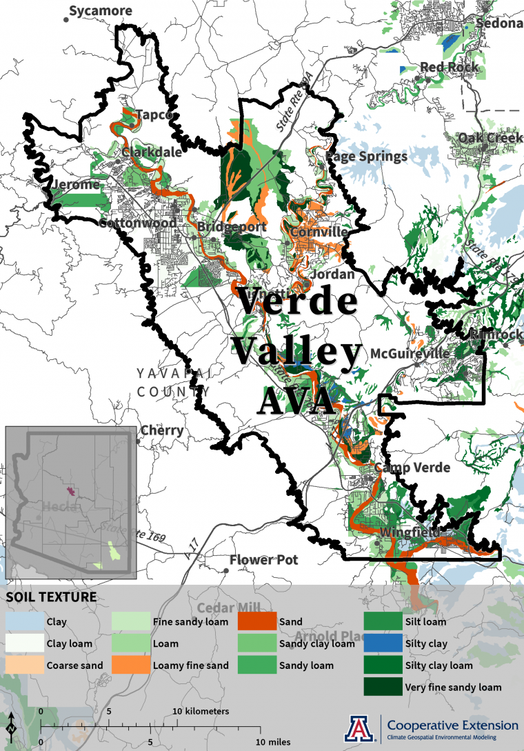 map of soil texture for Verde Valley AVA